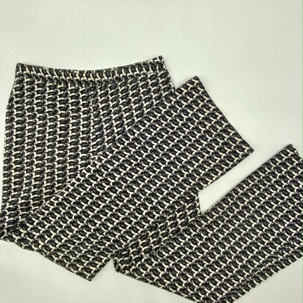 ETCETERA Printed Pants. Black & White Size 8